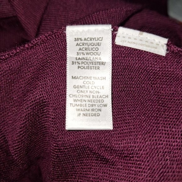 Loft by Ann Taylor 3/4 Sleeve Wool Blend Top with Back Buttons Size Small - Picture 4 of 5